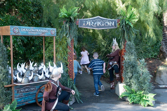 Kids exploring the How to Train a Dragon activities and trail at Melbourne Zoo