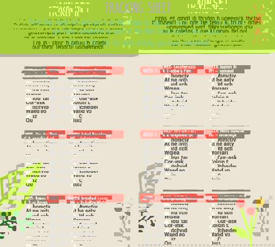 An image of tracking sheet