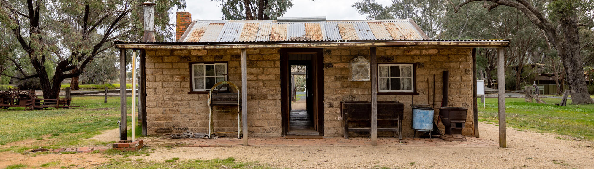 View of the Hazelman S. Cottage Historic Precinct, showing through the open doors.