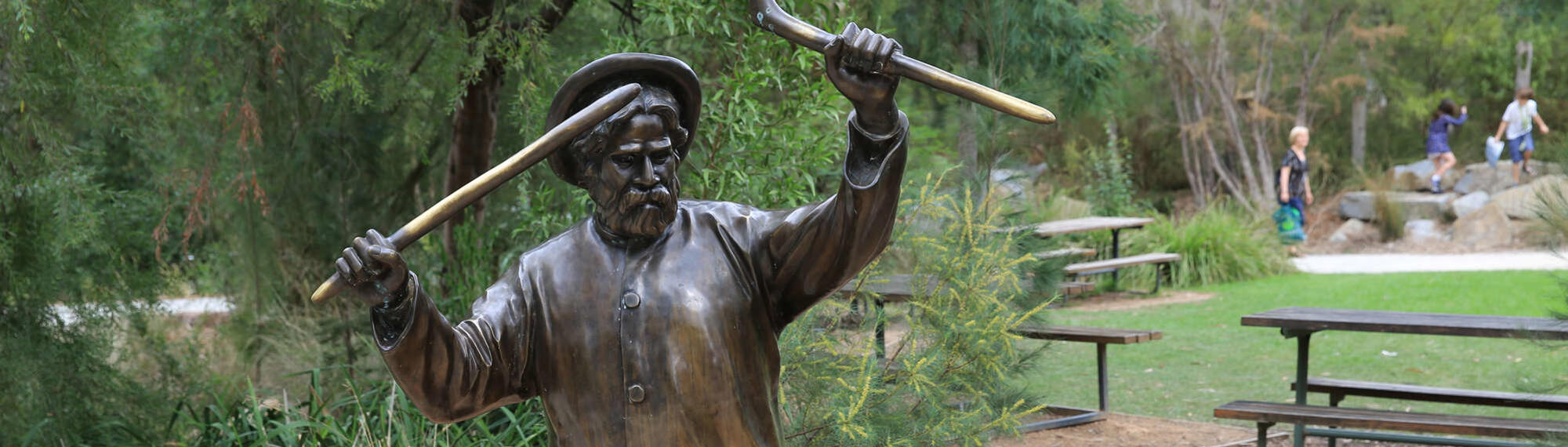 William Barak's copper statue at Healesville Sanctuary.